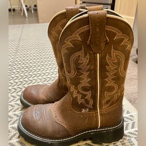 Justin girl’s leather cowgirl boots